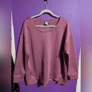 133. NWT Daisy Fuentes FIT Mauve Pink Ribbed Zipper Detail Sweater 3X 22 24
